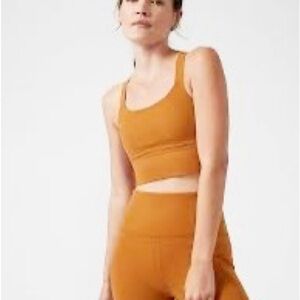 Athleta Warrior Longline Sports Bra in Cattail Small